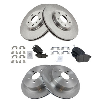 TRQ® - Front and Rear Disc Brake Kit with Semi-Metallic Pads