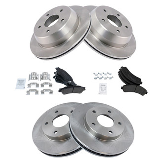 TRQ® - Front and Rear Disc Brake Kit with Semi-Metallic Pads
