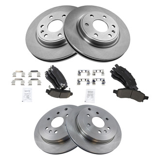 TRQ® - Front and Rear Disc Brake Kit with Ceramic Pads