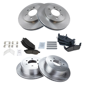 TRQ® - Front and Rear Disc Brake Kit with Ceramic Pads