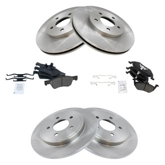 TRQ® - Front and Rear Disc Brake Kit with Ceramic Pads