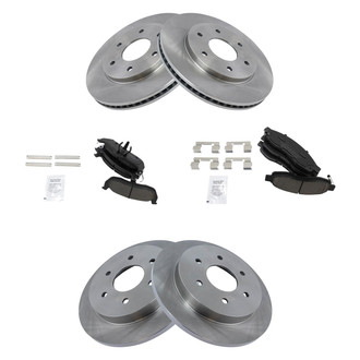 TRQ® - Front and Rear Disc Brake Kit with Ceramic Pads