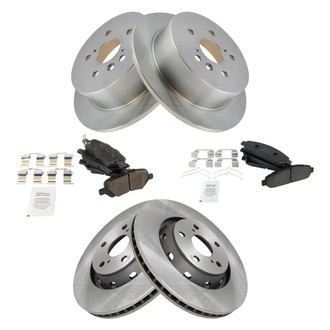 TRQ® - Front and Rear Disc Brake Kit with Ceramic Pads