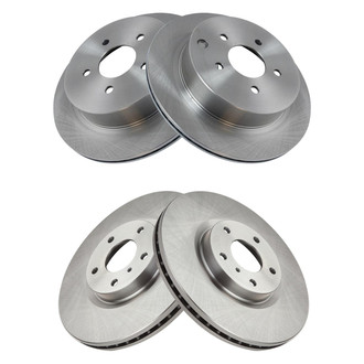 TRQ® - Front and Rear Disc Brake Kit with Ceramic Pads