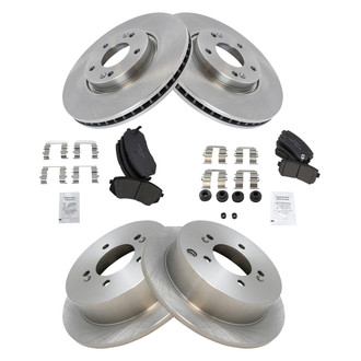 TRQ® - Front and Rear Disc Brake Kit with Ceramic Pads