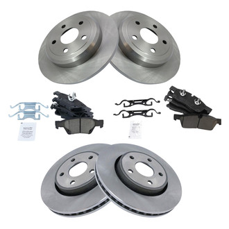 TRQ® - Front and Rear Disc Brake Kit with Ceramic Pads