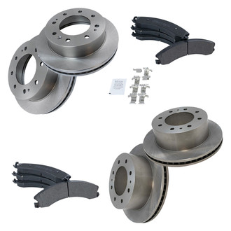 TRQ® - Front and Rear Disc Brake Kit with Semi-Metallic Pads
