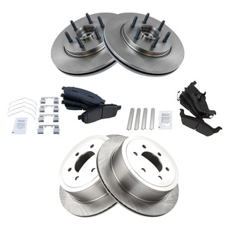 TRQ® - Front and Rear Disc Brake Kit with Semi-Metallic Pads