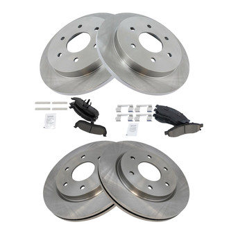 TRQ® - Front and Rear Disc Brake Kit with Ceramic Pads