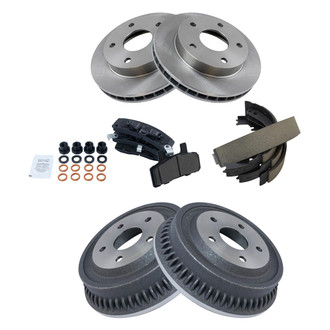 TRQ® - Front and Rear Disc and Drum Brake Kit with Ceramic Pads