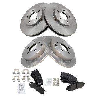 TRQ® - Front and Rear Disc Brake Kit with Semi-Metallic Pads