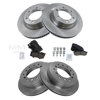 TRQ® - Front and Rear Disc Brake Kit with Ceramic Pads