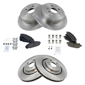 TRQ® - Front and Rear Disc Brake Kit with Ceramic Pads