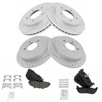 TRQ® - Performance Semi-Metallic Front and Rear Brake Kit