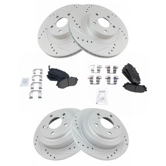TRQ® - Performance Semi-Metallic Front and Rear Brake Kit