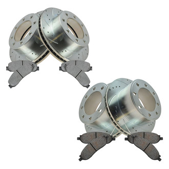 TRQ® - Performance Semi-Metallic Front and Rear Brake Kit