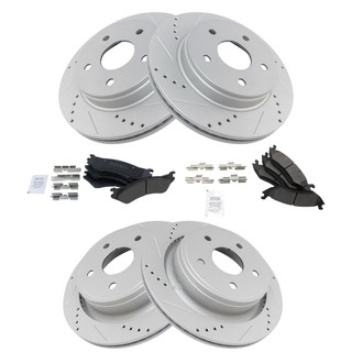 TRQ® - Performance Semi-Metallic Front and Rear Brake Kit