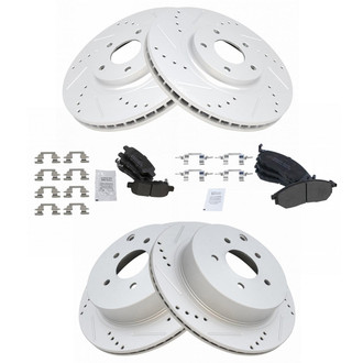 TRQ® - Performance Semi-Metallic Front and Rear Brake Kit