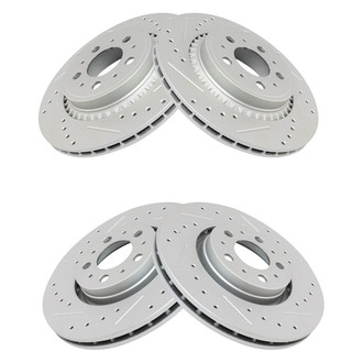 TRQ® - Performance Cross Drilled and Slotted Disc Brake Rotors
