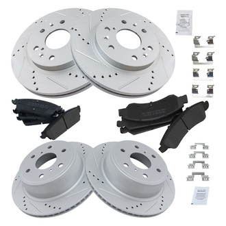 TRQ® - Performance Semi-Metallic Front and Rear Brake Kit