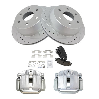 TRQ® - Performance Ceramic Rear Brake Kit with Calipers
