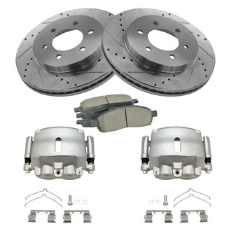 TRQ® - Performance Ceramic Front Brake Kit with Calipers