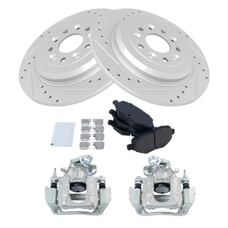 TRQ® - Performance Ceramic Rear Brake Kit with Calipers