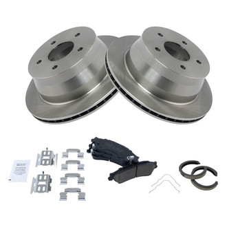 TRQ® - Rear Disc Brake Kit with Ceramic Pads and Shoes