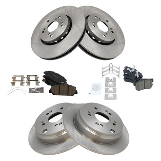 TRQ® - Front and Rear Disc Brake Kit with Ceramic Pads
