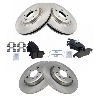 TRQ® - Front and Rear Disc Brake Kit with Ceramic Pads