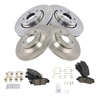 TRQ® - Front and Rear Disc Brake Kit with Ceramic Pads