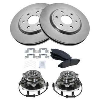 TRQ® - Front Disc Brake Kit with Ceramic Pads and Hub Assemblies