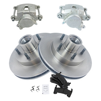 TRQ® - Front Disc Brake Kit with Semi-Metallic Pads and Calipers