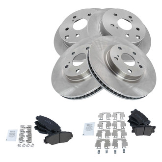 TRQ® - Front and Rear Disc Brake Kit with Semi-Metallic Pads