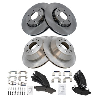 TRQ® - Front and Rear Disc Brake Kit with Semi-Metallic Pads