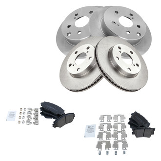 TRQ® - Front and Rear Disc Brake Kit with Semi-Metallic Pads