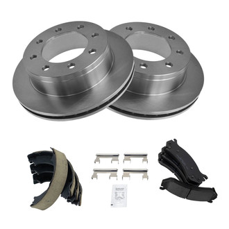 TRQ® - Rear Disc Brake Kit with Ceramic Pads and Shoes