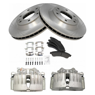 TRQ® - Front Disc Brake Kit with Semi-Metallic Pads and Calipers