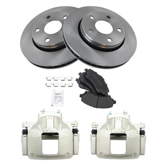 TRQ® - Front Disc Brake Kit with Semi-Metallic Pads and Calipers