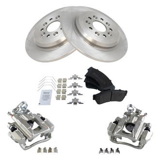 TRQ® - Rear Disc Brake Kit with Semi-Metallic Pads and Calipers