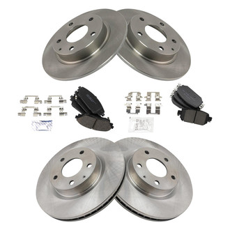 TRQ® - Front and Rear Disc Brake Kit with Ceramic Pads