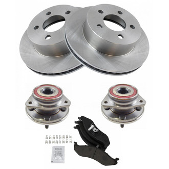 TRQ® - Front Disc Brake Kit with Ceramic Pads and Hub Assemblies