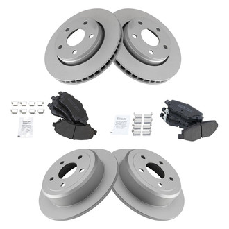 TRQ® - Front and Rear Disc Brake Kit with Semi-Metallic Pads
