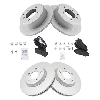 TRQ® - Front and Rear Disc Brake Kit with Semi-Metallic Pads
