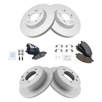 TRQ® - Front and Rear Disc Brake Kit with Ceramic Pads