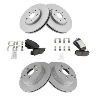 TRQ® - Front and Rear Disc Brake Kit with Ceramic Pads