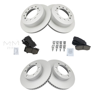 TRQ® - Front and Rear Disc Brake Kit with Ceramic Pads