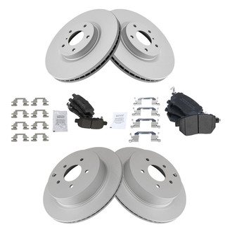 TRQ® - Front and Rear Disc Brake Kit with Semi-Metallic Pads