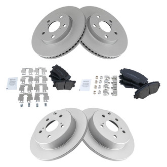 TRQ® - Front and Rear Disc Brake Kit with Semi-Metallic Pads