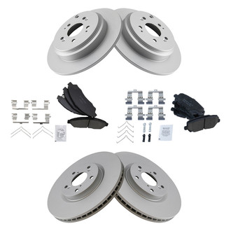 TRQ® - Front and Rear Disc Brake Kit with Ceramic Pads